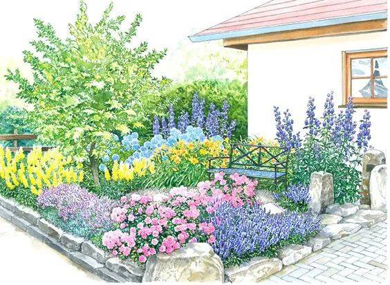 别墅庭院花境设计-成都一方园林设计