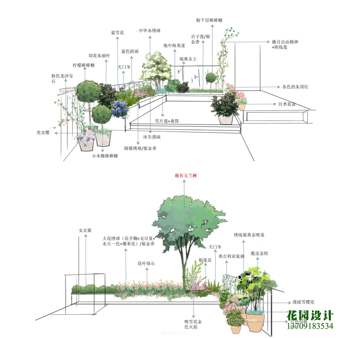 南、北露台花园打造